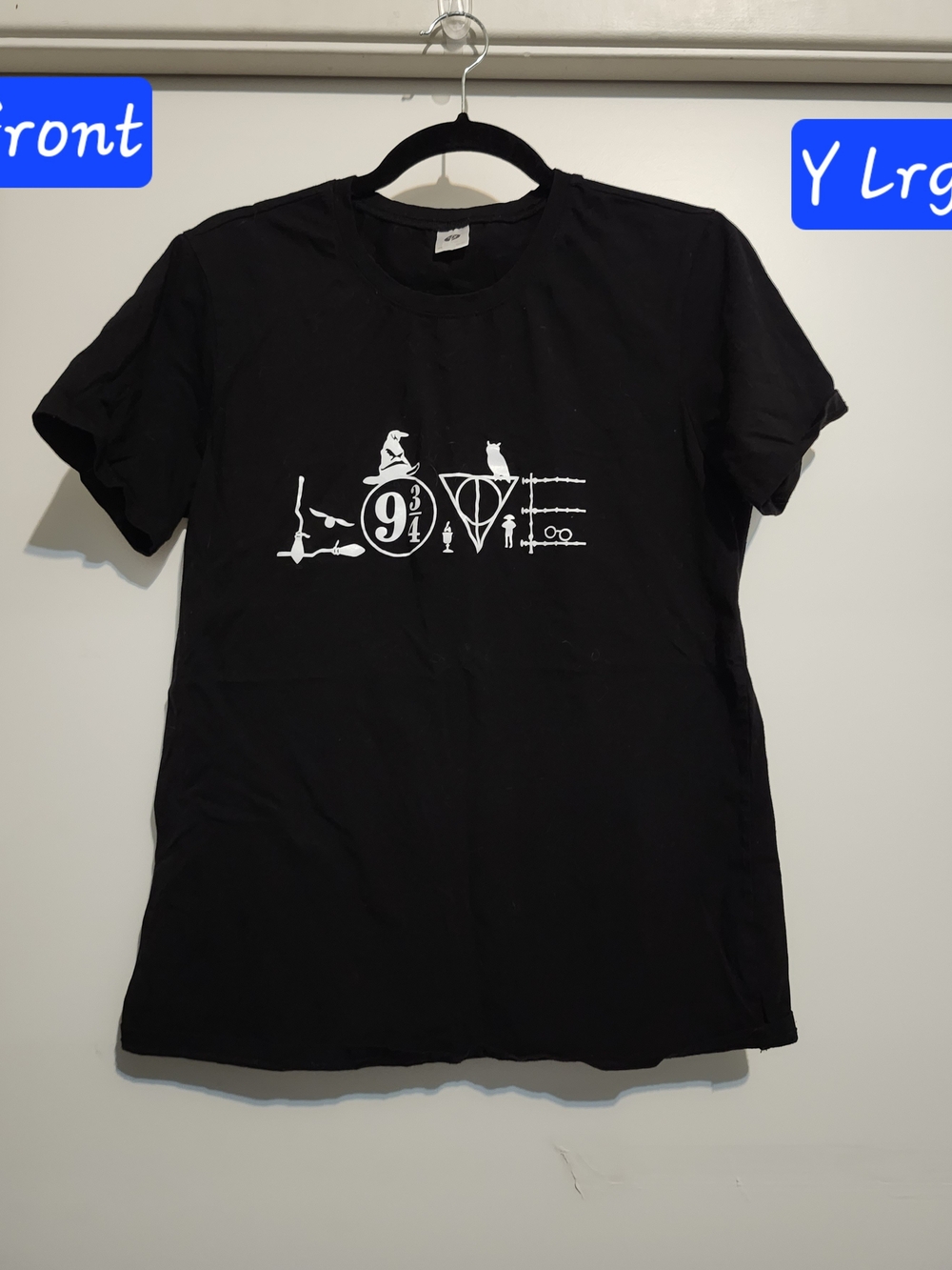Harry Potter LOVE BlackT-Shirt Youth Lrg